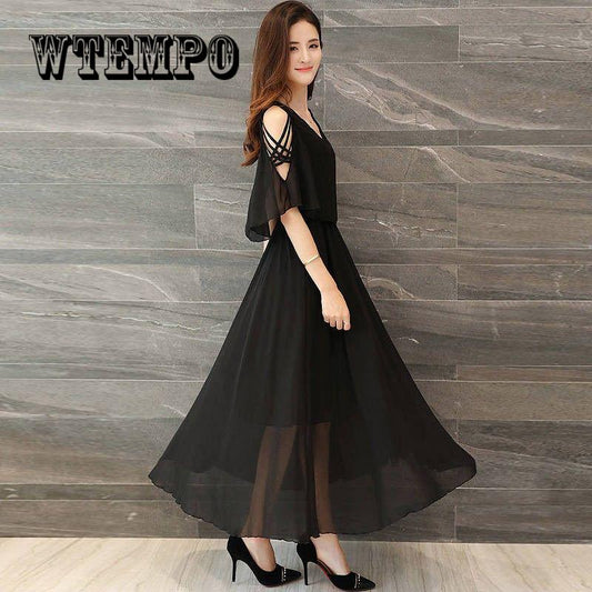 2019 Summer Solid Color Women Silk Loose Plus Size Design Lady Chiffon Dress Vestidos De Fiesta
