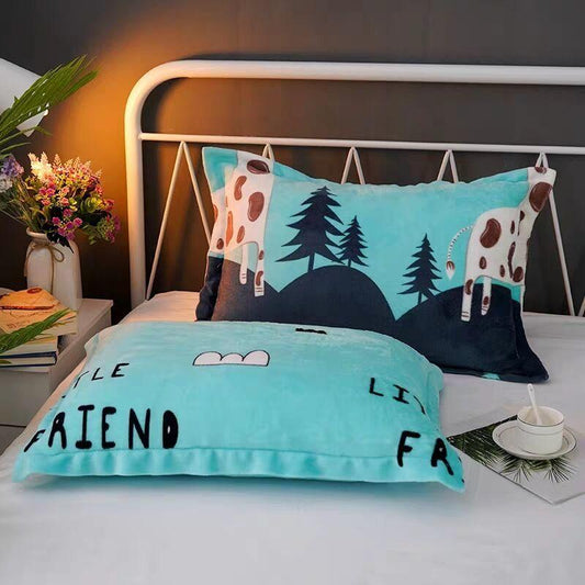 Flannel Pillow Case Pair of Adult Student Coral Fleece Pillow Case Pillow Case