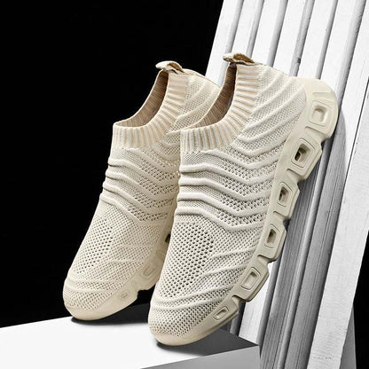Plus Size 39-48 Summer Men Knitting Sneakers Comfortable Running Basketball Shoes Students Breathable Shockproof Non-slip Shoes