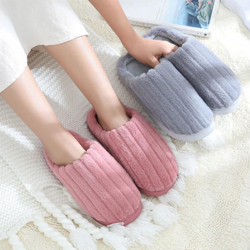 Autumn and Winter Home Indoor Warmth Couple Plush Household Non-slip Platform Confinement Shoes