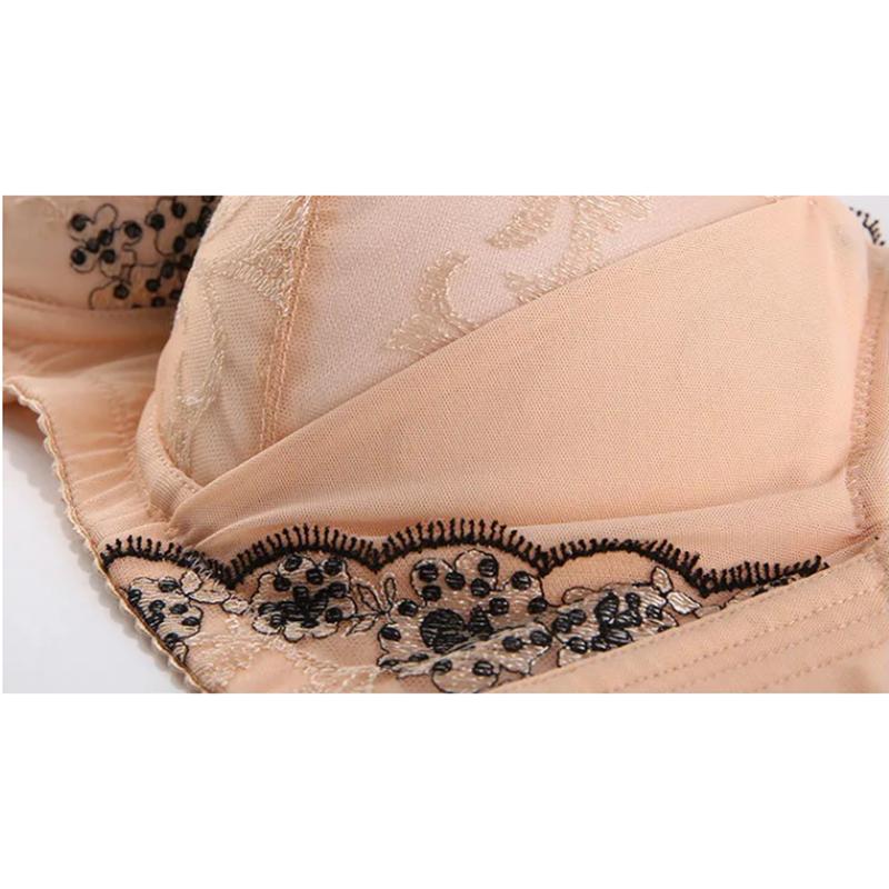 Women's Sexy Lace Floral Underwear Small Breasts Gathered Adjustable Bra Big Breasts Full Cup Adjustable Comfortable Girl's Bra Embroidered Brassiere