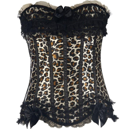 Corset Minceu Lace Sexy Waist Trainer Plastic Boned Jacquard Plus Size Overbust Bustier Corset Top