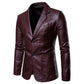 Suit Jacket Men's Casual Leather Jacket Autumn and Winter Plus Velvet Thickening Young Middle-aged Men's Jacket Autumn and Winter Plus Size