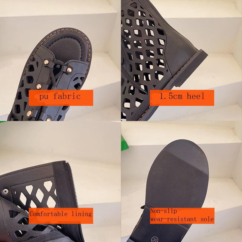 Bohemian Style Sandals Summer Cross Straps Hollowed Out Retro Vacation Roman Flat Sandals Women