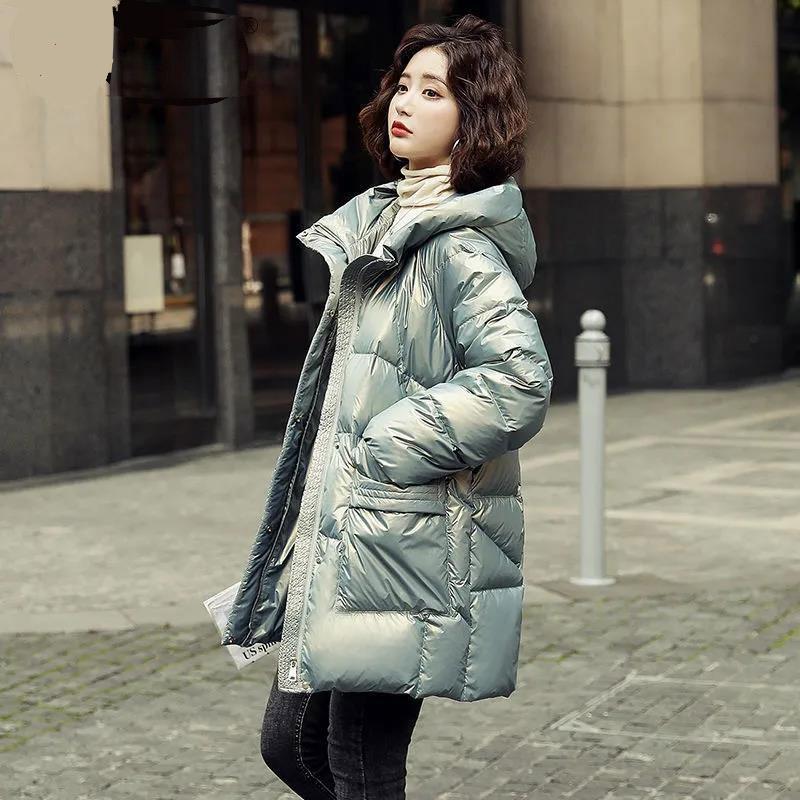 Women's Down Jackets Women's Mid-length, Korean Version Slim Autumn Style Fashionable Ladies Temperament Age Reduction