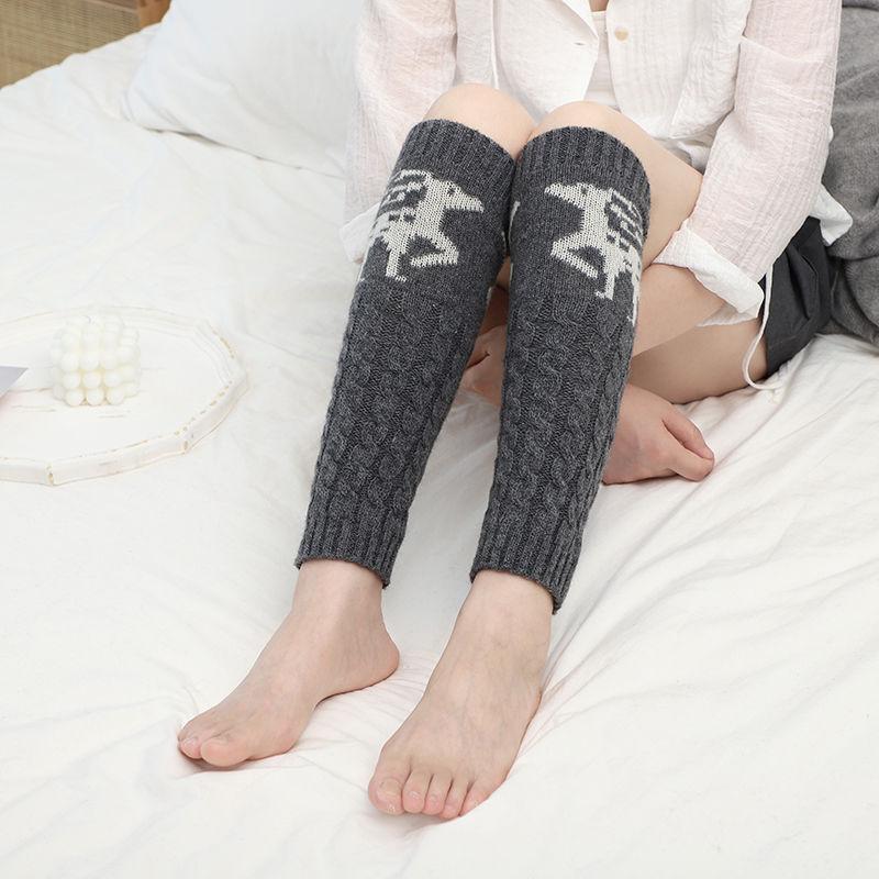 Wool Warm Thickening Pile of Stockings Long Socks Protection Leg Knee Protection Joint Old Cold Leg Autumn and Winter Female Elk