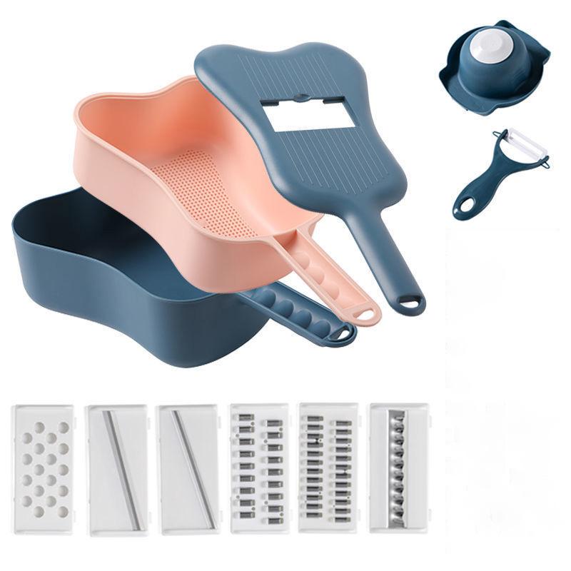 Vegetable Cutting Artifact Multi-function Vegetable Cutting Grater Potato Shredder Shredder Wiping Artifact Drain Basket