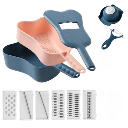 Vegetable Cutting Artifact Multi-function Vegetable Cutting Grater Potato Shredder Shredder Wiping Artifact Drain Basket