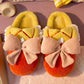 Cute Bowknot Cotton Slippers Keep Warm and Comfortable In Autumn and Winter Indoor Non-slip