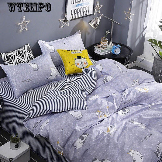 4pcs Cotton Super Soft Nude Sleeping Cotton Simple Fashion Quilt Cover