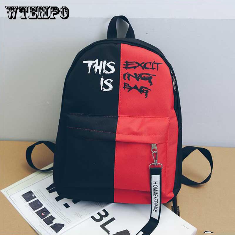 New Backpack Patchwork Backpack Women Canvas Backpack School Women Travel Bag