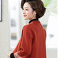 Mother Spring and Autumn Coat Western Style Short Middle-aged Women's Sweater Cardigan Top