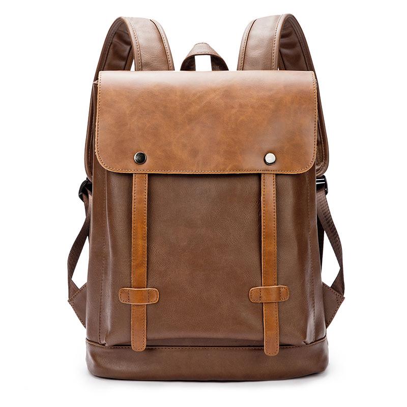 Retro Backpack Men Zipper Buckle Anti-theft Waterproof Outdoor Travel Bag Student Book Computer Bags