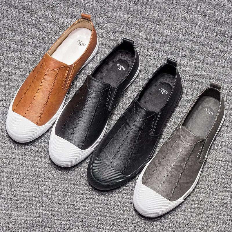 Men's Breathable Casual Shoes Summer Solid Color Flat Casual Shoes