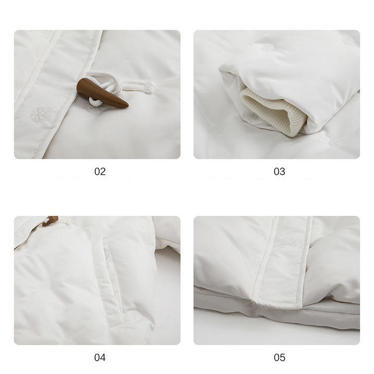 Large Fur Collar White Duck Down Jacket Women Mid-length Loose Thick Women's Winter Coat