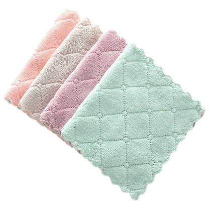 10/20pcs Microfiber Absorbent Kitchen Towels Soft Cleaning Cloths Non-stick Oil Dish Cloth Rags for Kitchen Household