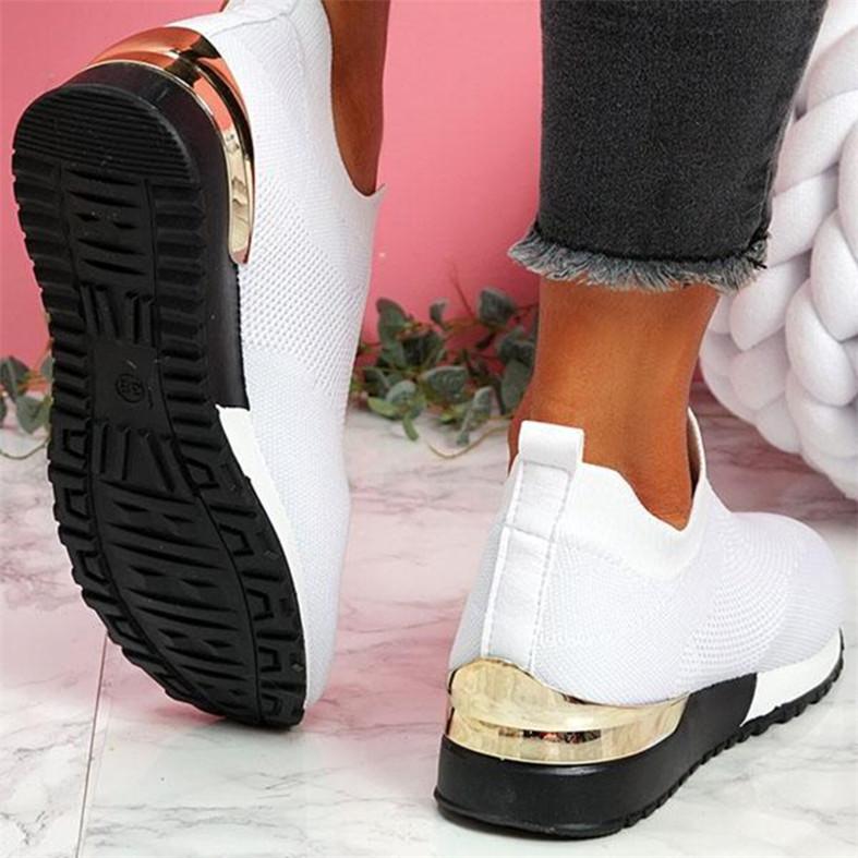 Fashion Summer Flying Knit Socks Shoes Stretch Cloth Plus Size Women's Breathable Shoes