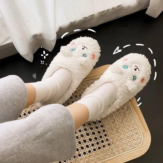 Autumn and Winter Pure Cotton Slippers Indoor Non-slip Soft-soled Shoes Warm Simple Plush Cotton Shoes