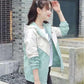 Color Matching Loose Hooded Sports Baseball Uniform Casual All-match Jacket Short Jacket Women