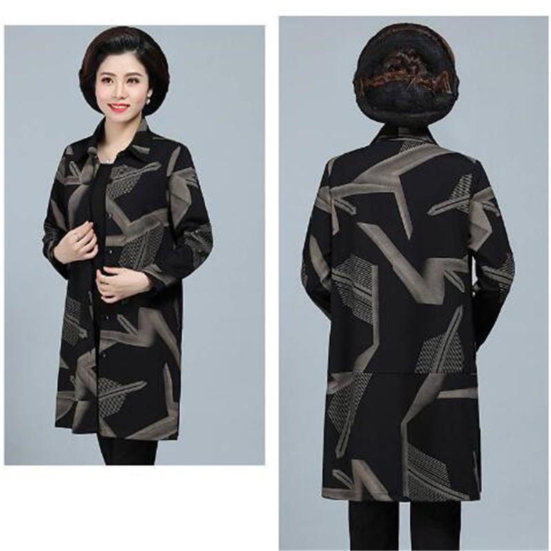 Women Windbreaker Long Coat Print Open Stitch Flower Butterfly Casual Loose Autumn Spring Clothes