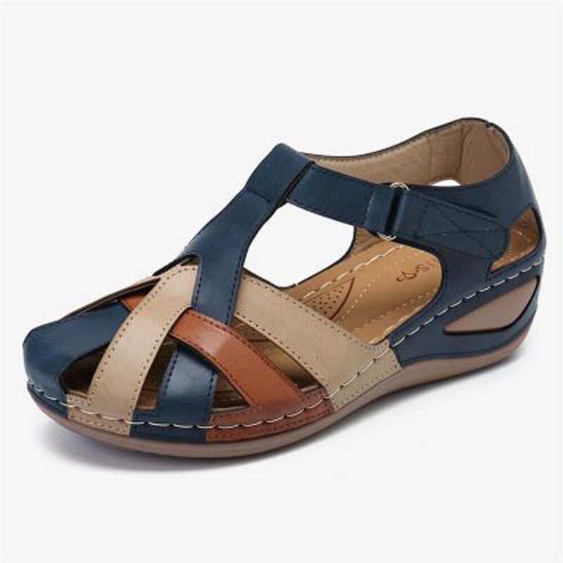 Womens Sandals Waterpoor Slip on Round Toe Wedge Slippers Casual Comfortable Outdoor Non-slip Summer Plus Size Women Shoes
