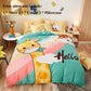 Cartoon Children's Big Version of The Flower Skin Four-piece Thick Grinding Girl Heart Bedding 1.5 Meters 1.8 Meters Home Children's Bedding Set