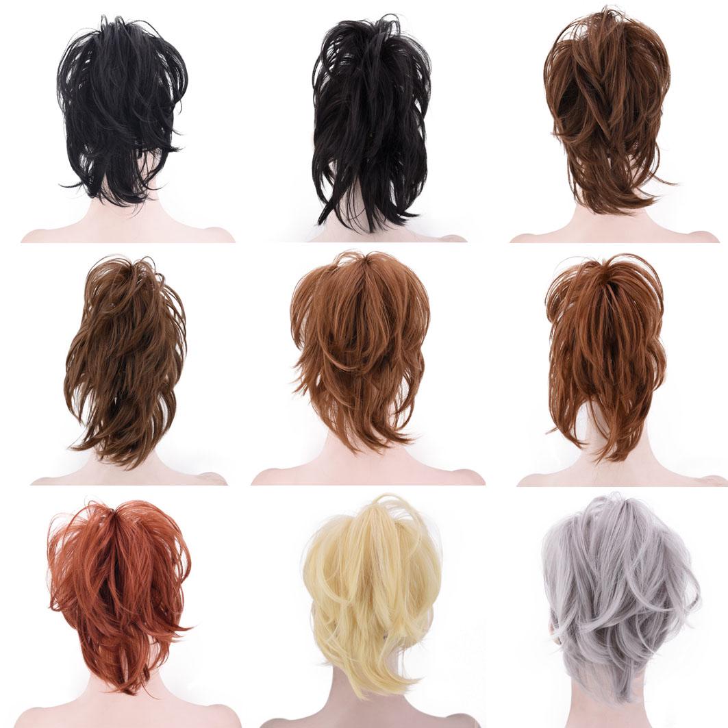 Scrunchy Bun Synthetic Hair Extension Hairpieces for Women Messy Bun Chignon Hair Band Wrap Ponytail