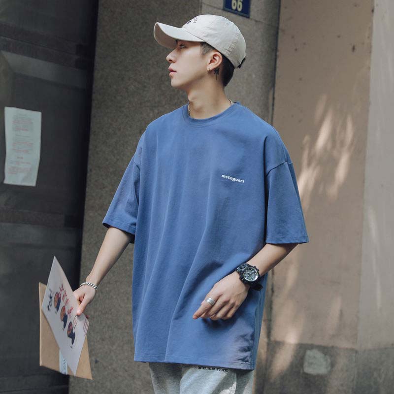 Summer Short-sleeved T-shirt Men and Women with The Same Print Half-sleeved Round Neck Couple Top