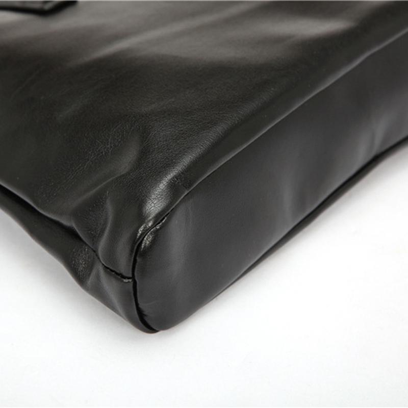 Business Briefcase Men Black PU Leather Large Capacity Anti-theft Handbag Shoulder Bags Computer Bag