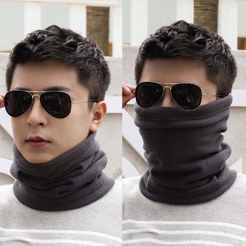 Men's Scarf Warm In Winter All-match Fleece Thickened Winter Riding Windproof and Warm