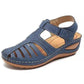 Summer Retro Wedge Sandals for Women Non-Slip Soft-Soled Hole Shoes Beach Shoes Ladies Brown Sandals