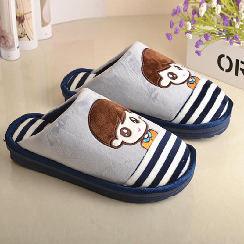 Winter Thicken Plus Velvet Home Cotton Slippers Non-slip Warm Shoes