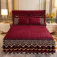 3pcs/set Crystal Velvet Bed Skirt and Pillowcase Three-piece Quilted Thick Velvet Lace Bedspread Winter Warm Short Plush Non-slip Bed Cover