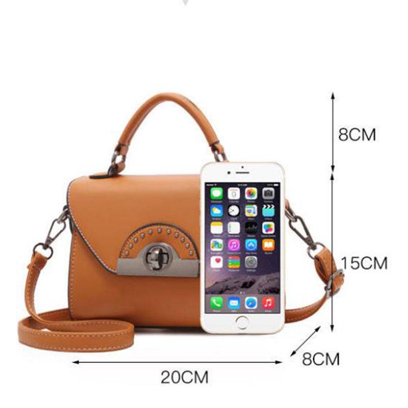 Rivet Crossbody Bag Women Leather Burglar Waterproof Wear-resistant Dark Buckle Tote Shoulder Bags