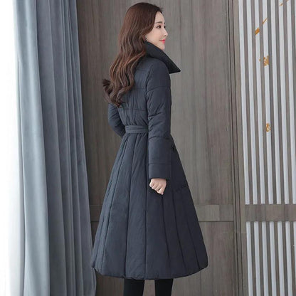 Winter Cotton Coats Women's National Style Long Cotton Jackets Female Solid Color Thickened Wadded Jacket