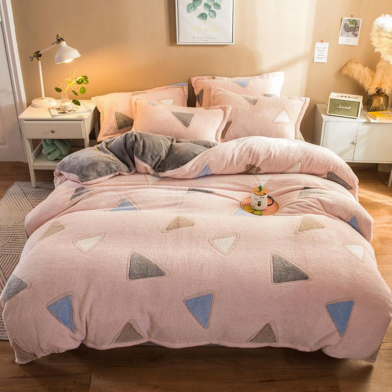 WTEMPO Bedding Set Cotton A/B Double-sided Pattern Cartoon Winter Bed Sheet Quilt Cover Pillowcase