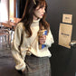 Pofulove Turtleneck Sweater Women's Autumn Winter Wear Red Loose Thick Sweater Bottoming Shirt