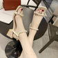 Sandals Women's Summer Korean Fashion Thick Heels High-heeled Pearl Sandals