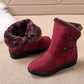 Thick Fur Snow Boots for Women Winter Ankle Boots Warm Waterproof Booties Black Red Casual Shoes Plus Size Outdoor Footwear Non Slip