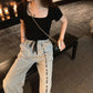 Gray Sweatpants Women Spring and Summer High Waist Was Thin and Wild Loose Straight Drape Wide Leg Pants Long Pants