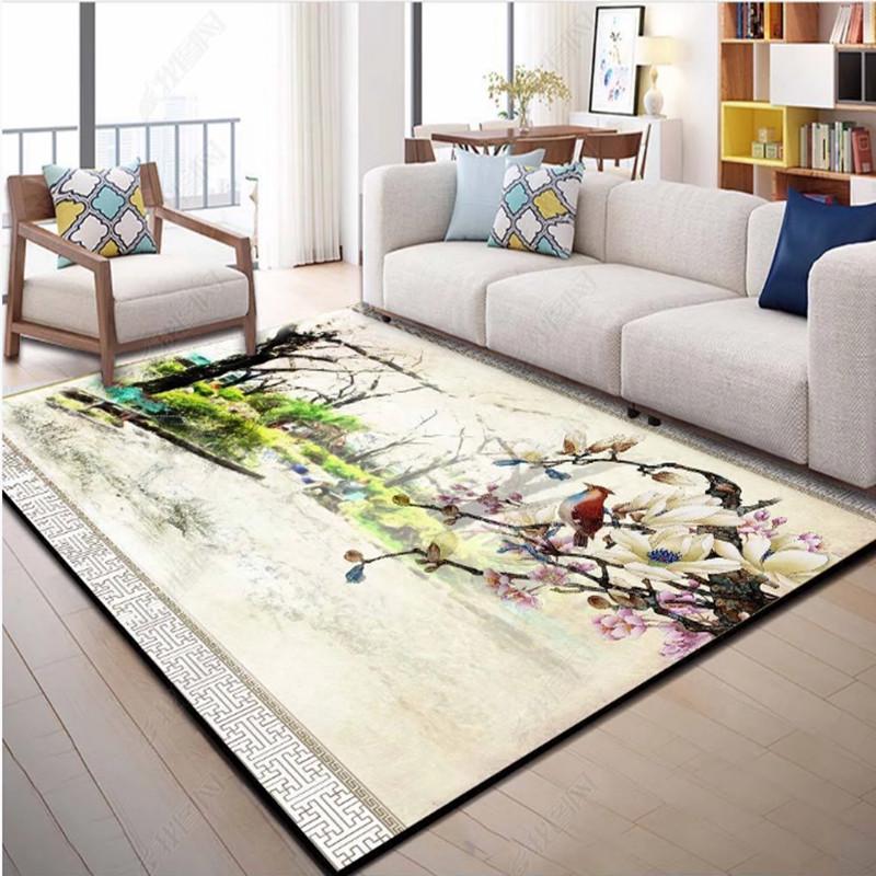 3D Printed Retro European Style Carpets Living Room Bedroom Study Bedside Carpet Decor Model Rugs