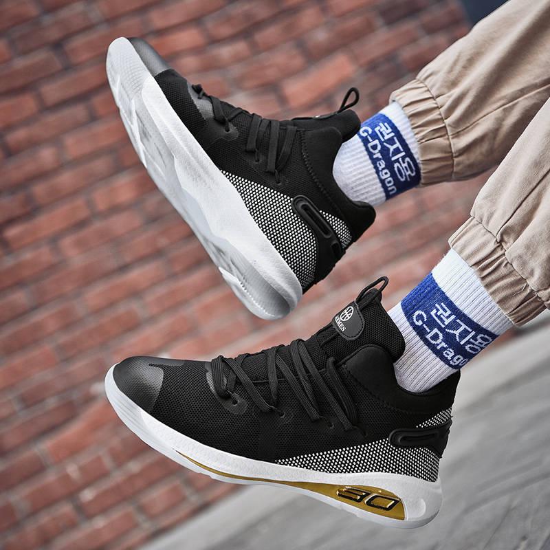 High-top basketball shoes men outdoor non-slip sports basketball shoes white black sneakers tennis