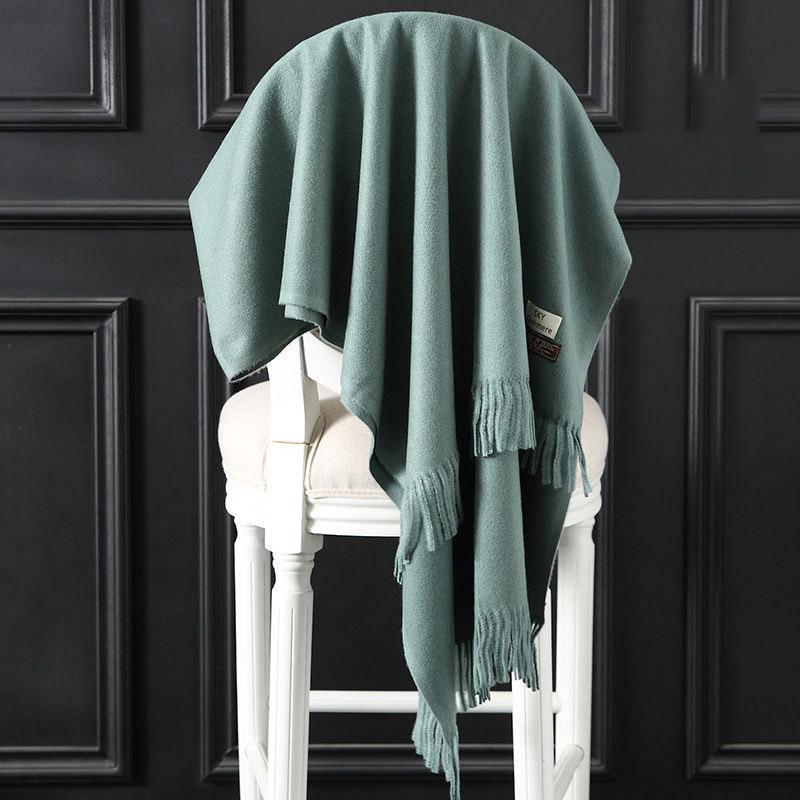 Winter Scarf for Women Fashion Double Side Colors Lady Cashmere Scarves Pashmina Shawls and Wraps