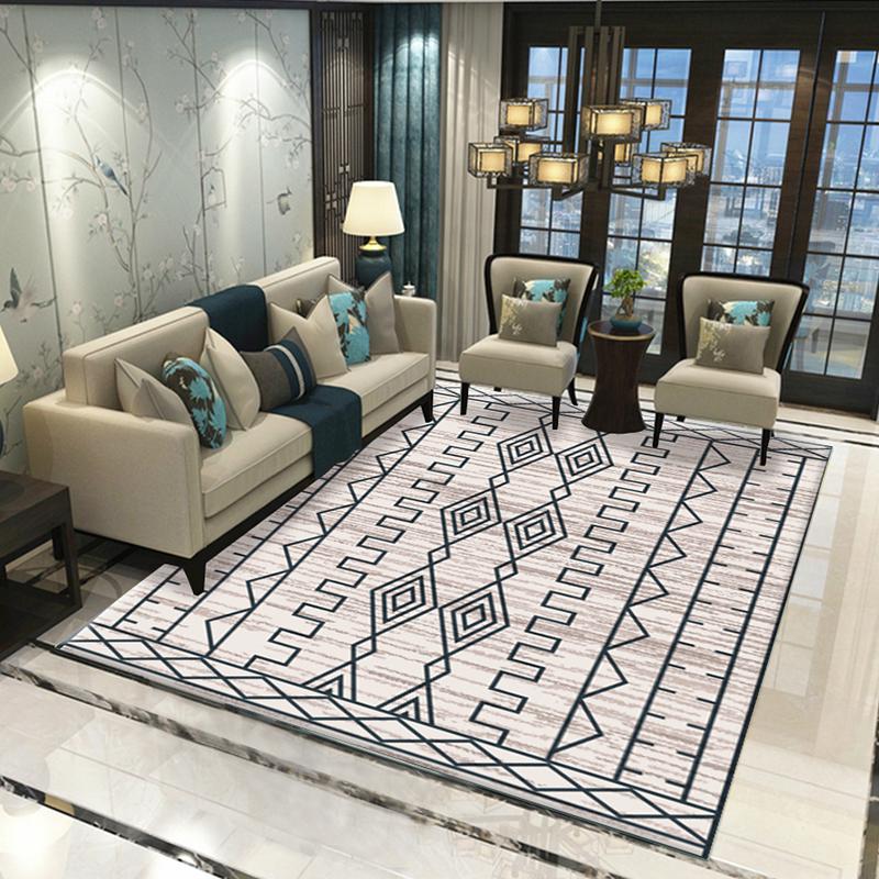 Large Size Living Room Rugs Geometric Carpets Bedroom Bedside Blanket Area Rug Soft Study Room Rugs