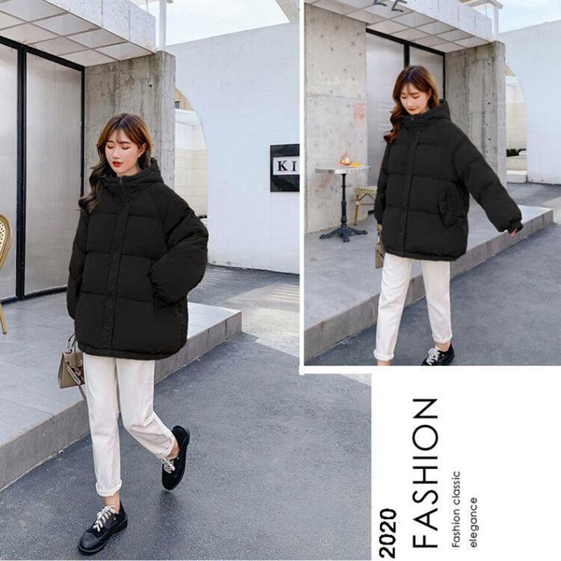 Winter Plus Size Women's Padded Jacket Solid Color Short Down Padded Jacket Thick and Warm Loose Jacket