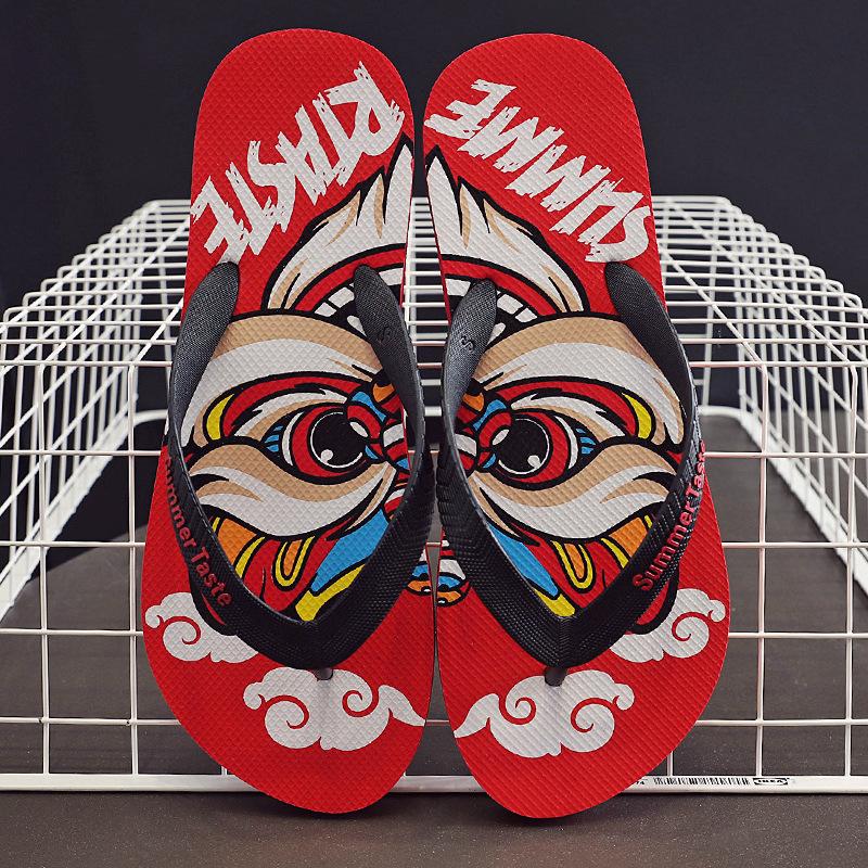 Summer Men Slippers Black Big Size Non-slip Male Sandals Fabric Shoeslace Outdoor Beach Men Flip-flop Flexible Shoes