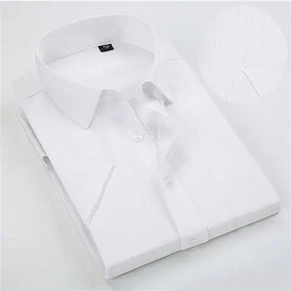 Summer Fat Plus Size Men's Short-sleeved White Shirts Men's Loose Shirts Fat Half-sleeved Shirts