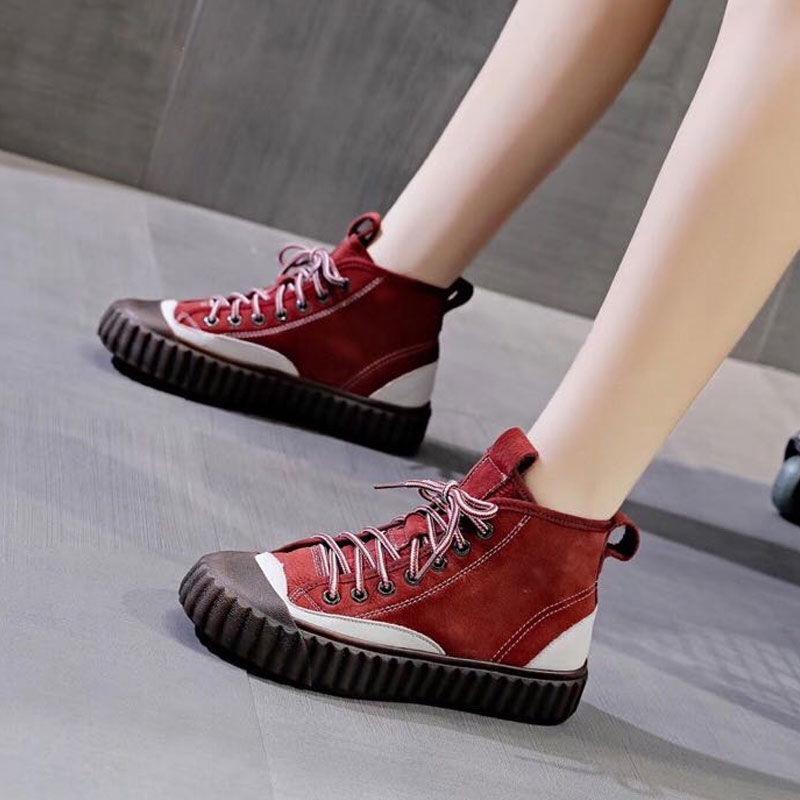 Ladies High-top Canvas Shoes Student Retro Style Sneakers All-match Casual Sports Shoes