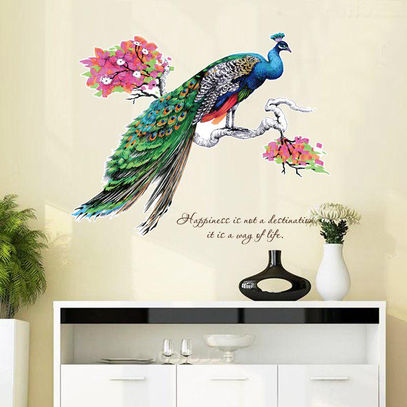 [Wall sticker ]Peacock On The Branches Animals Wall Stickers Home Decor Living Room Bedroom Wall Art