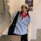Autumn College Style Long-sleeved Polo-neck Sweater Female Student Loose Mid-length Sweater Coat